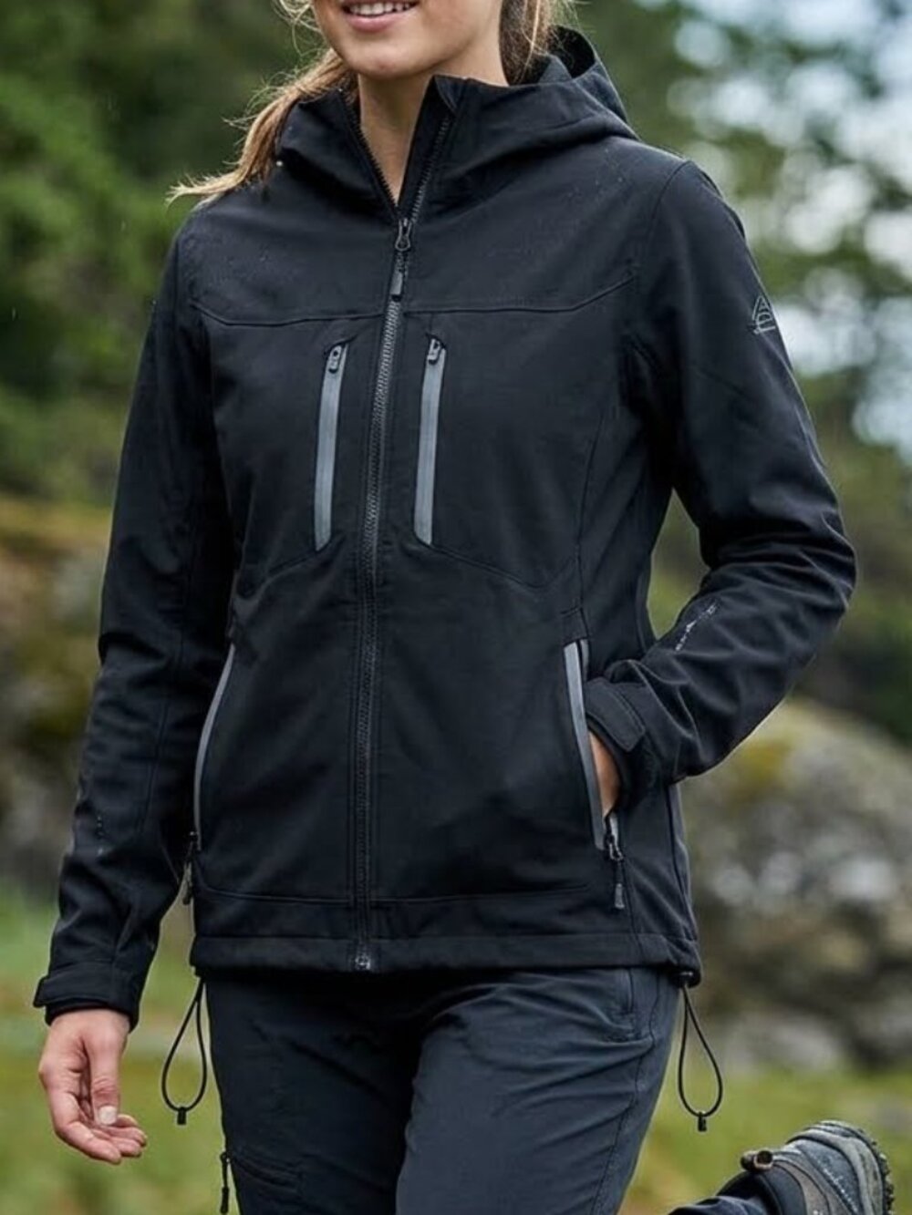 Stormtech 2 H2XTREME Women's Waterproof Softshell Jacket Black W Hood Size S/P